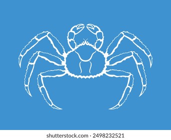 King crab logo. Isolated king crab on white background