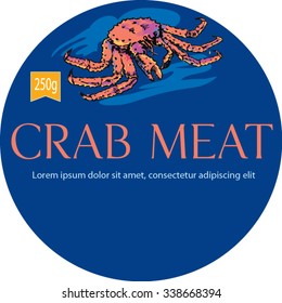 King Crab, Crab Meat Packing. Vector