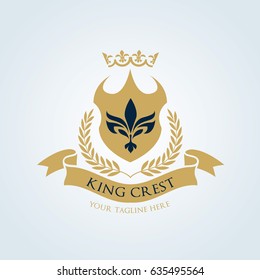 King Crest Luxury Hotel Logo Template
