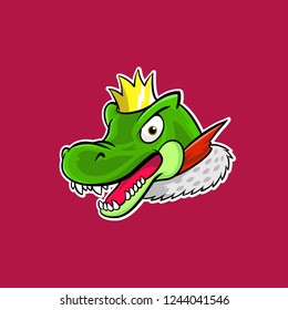 king crocodile head mascot
