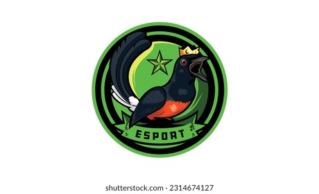 Plantilla vectorial abstracta del concepto de logotipo de King Crow