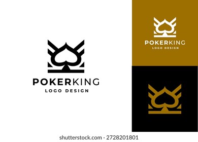 King Crown mit Ace Spade für Game Card oder Casino Poker Club Logo-Design