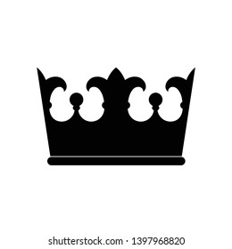 King Crown, black icon on white background. vector illustration, isolated image