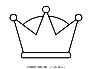 King crown black icon on white background.