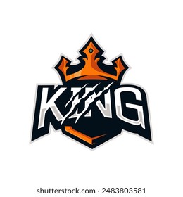 King crown with claw sports gaming logo in white background 
