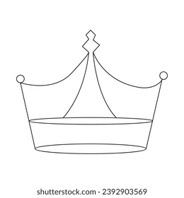 King crown Continuous one line vector art drawing and illustration
