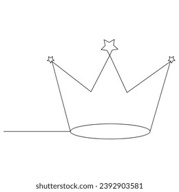 King crown Continuous one line vector art drawing and illustration
