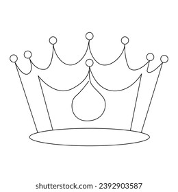 King crown Continuous one line vector art drawing and illustration
