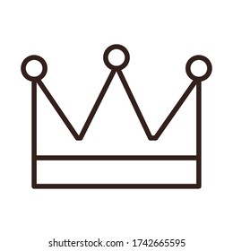 king crown decoration celebration vector illustration line style icon