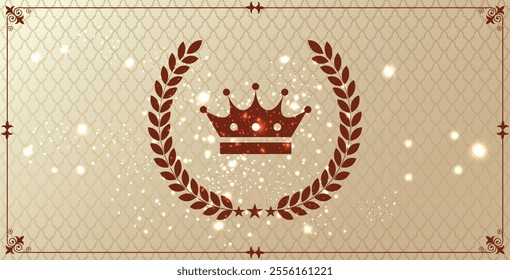 King crown with Decorative pattern vector background.
