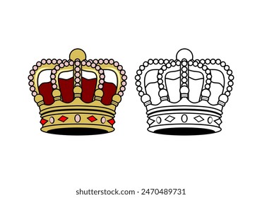 King Crown Design Illustration Vektorgrafik eps-Format , passend für Ihre Design-Bedürfnisse, Logo, Illustration, Animation, etc.