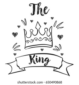 The king crown doodle style