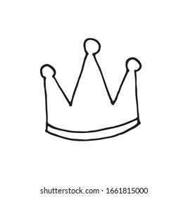 The king crown doodle style icon. Vector hand drawn cartoon illustration