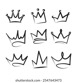 King Crown Doodle Vector Illustration