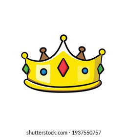 King Crown Drawing Style Isolated Vector Stock Vector (Royalty Free ...