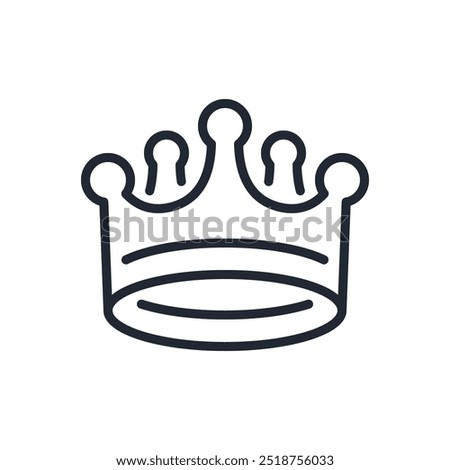 King crown editable stroke outline icon isolated on white background flat vector illustration. Pixel perfect. 64 x 64
