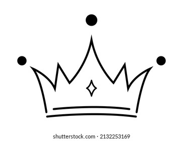 King crown elegant icon. King's crown sketch, crown symbol, hand drawn king's crown. EPS 10 vector illustration