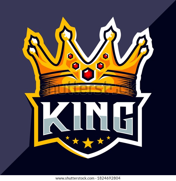 King Crown Esport Logo Design Stock Vector (Royalty Free) 1824692804 ...