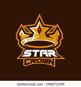 king crown esport logo vector icon