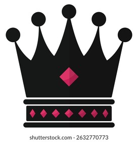 King crown flat icon isolated on white background.