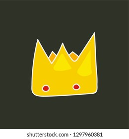 king crown hand drawn icon. food vector illustration. editable stroke.