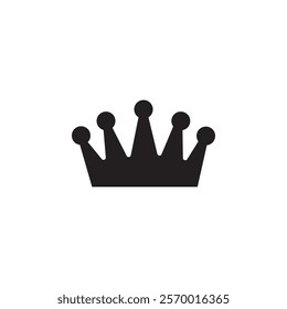 king crown icon black and white vector outline sign