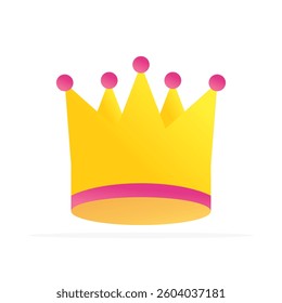 king crown icon, flat colored vector. modern and minimalist design