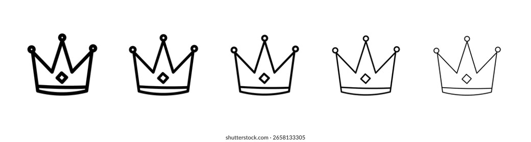 ícone coroa king ícone plano ilustração definir logotipo