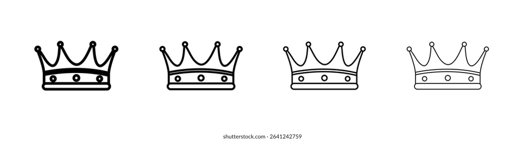 king crown icon Outline sign symbol set