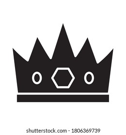 king crown icon over white background, silhouette style, vector illustration