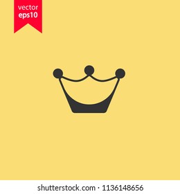 King crown icon. Prince crown icon. Queen crown icon. Yellow background. VIP. EPS 10 vector flat sign