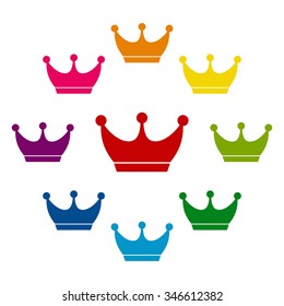 King crown icon set