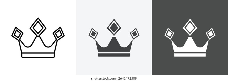 king crown icon set vector art