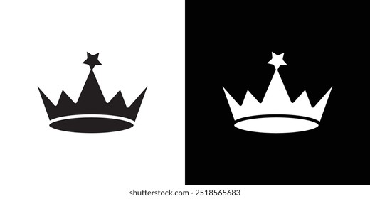 king crown icon Vector flat thin line illustration