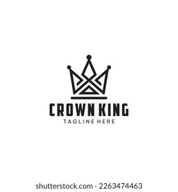king crown illustration vector logo. elegant, sophisticated, luxurious, modern. suitable for financial companies, lawyers, corporations, fashion and others
