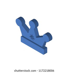 King crown isometric left top view 3D icon