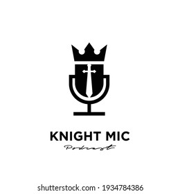 king crown knight podcast logo icon design