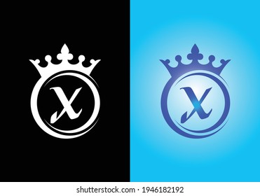 king crown letter alphabet X for company logo icon design.