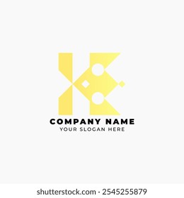 King Crown Letter K Construction Building And Cosmetic  Logo Design Vector Logo Template