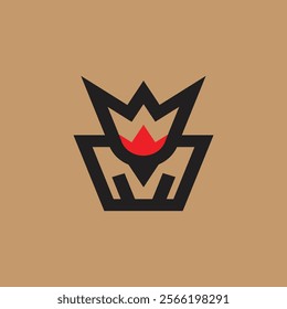 king crown letter M template