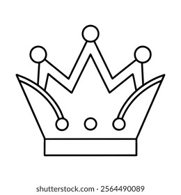 king crown line art icon sign silhouette vector illustration