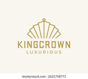 King crown line art logo vector image