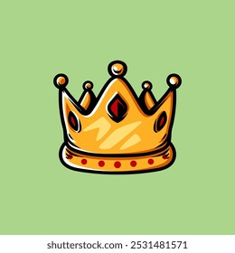king crown line art style sketch classic vintage design illustration