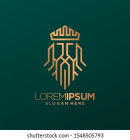 king crown line logo art