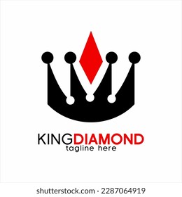 King crown logo design with diamond symbol.