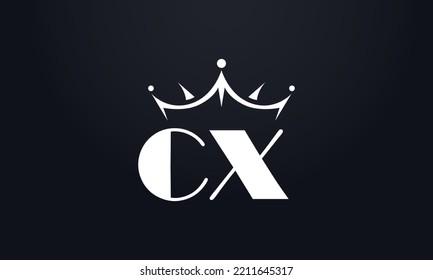 Vector de diseño del logo de la corona del rey y símbolo de la reina extra negrita