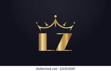 King crown logo design vector and extra bold queen symbol with letters	