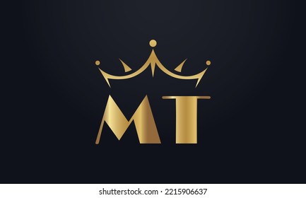 Vector de diseño del logo de la corona del rey y símbolo de la reina extra negrita con letras