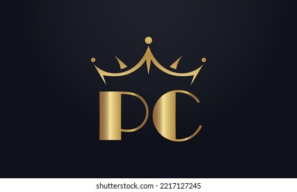 King-Kronen-Logo-Design-Vektorgrafik und extra fett gekleidetes Queen-Symbol