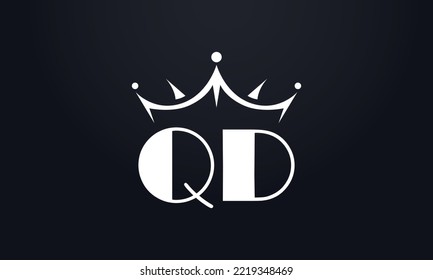 King crown logo design vector and extra bold queen symbol